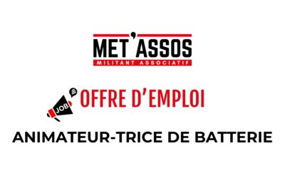 OFFRE D’EMPLOI : ANIMATEUR·TRICE DE BATTERIE